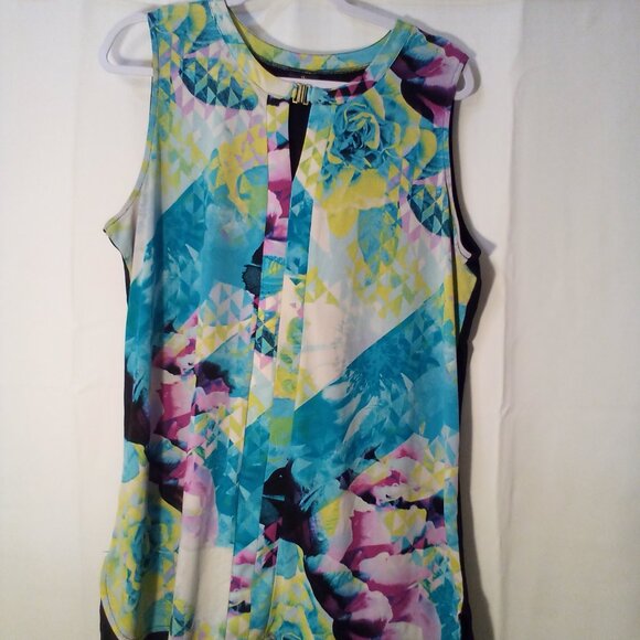 Worthington Blouse Women XL Sleeveless Soft Stretch Colorful - Picture 3 of 15